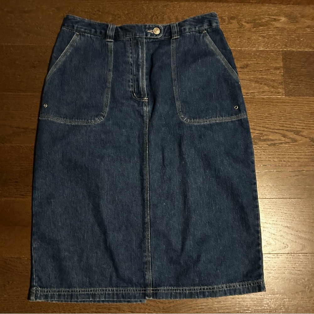 Denim Workwear Skirt Y2K Vintage style | Midi Length | Size 10